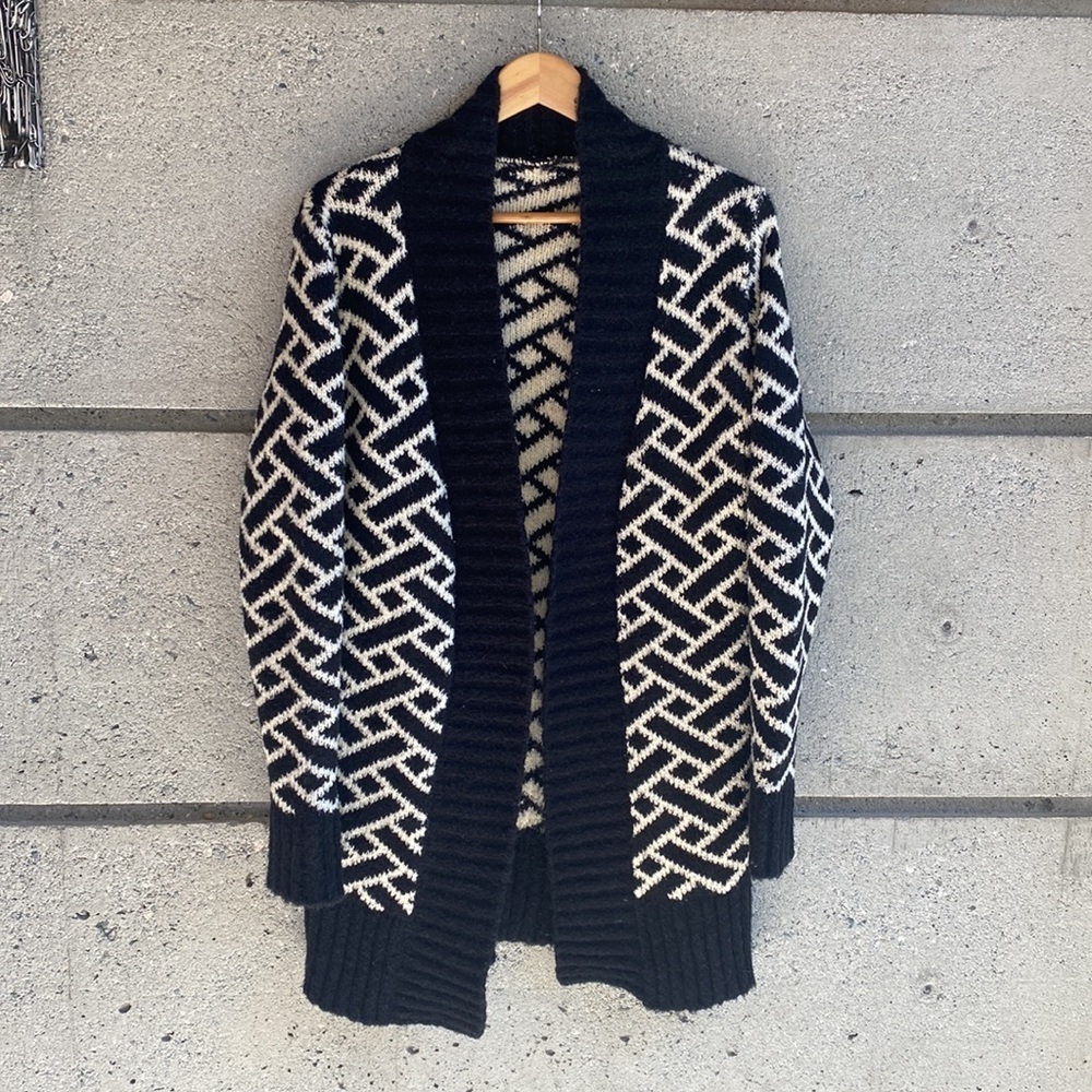 🇦🇷 Geo Pattern Open Front cozy Cardigan